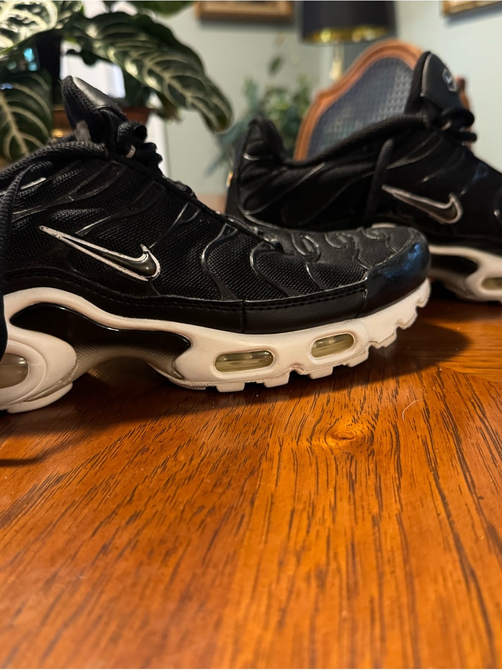 Nike Black and White Air Max tn Running Sneakers